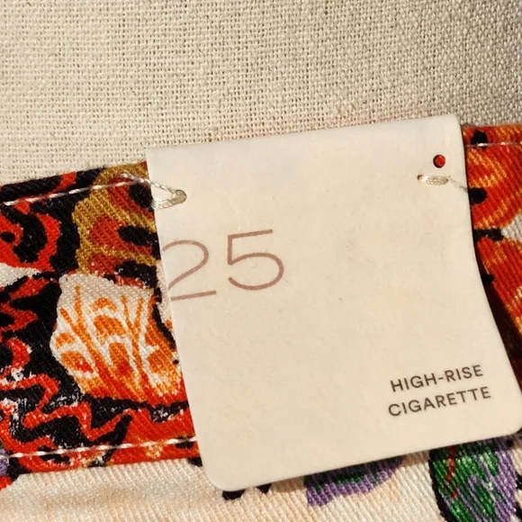 Anthropologie Pilcro The Cigarette Slim Floral Print Jeans Sz 25 NWT - Picture 5 of 16